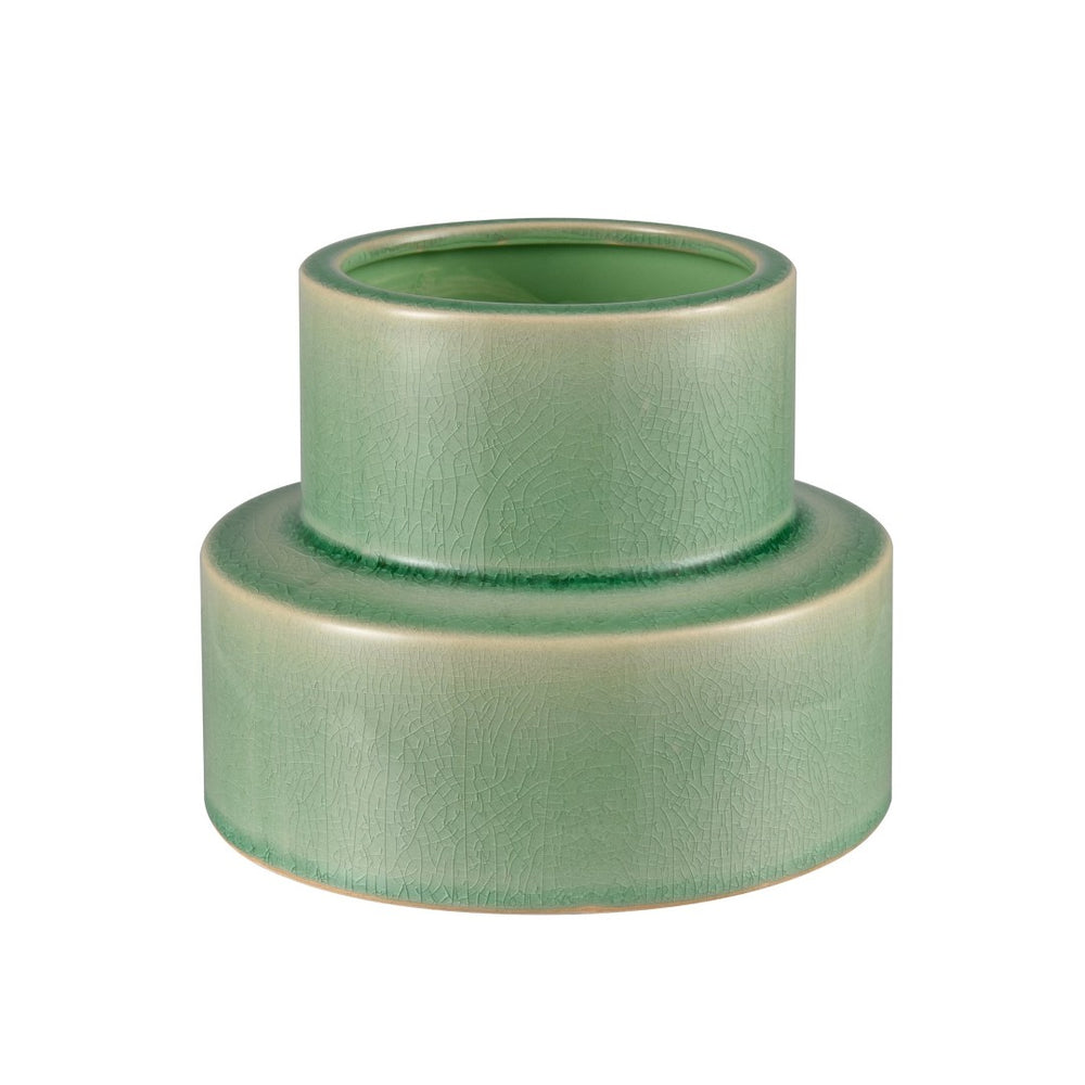 Atlas Bobby Earthenware Vase - Sculptural Green Charm for Unique Home Décor and Artful Display Medium AC11106-01