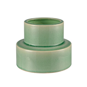Atlas Bobby Earthenware Vase - Sculptural Green Charm for Unique Home Décor and Artful Display Medium AC11106-01