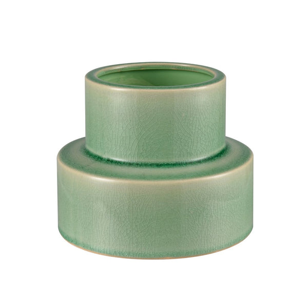 Atlas Bobby Earthenware Vase - Sculptural Green Charm for Unique Home Décor and Artful Display Medium AC11106-01