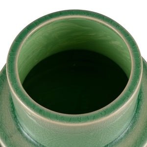 Atlas Bobby Earthenware Vase - Sculptural Green Charm for Unique Home Décor and Artful Display Medium AC11106-01