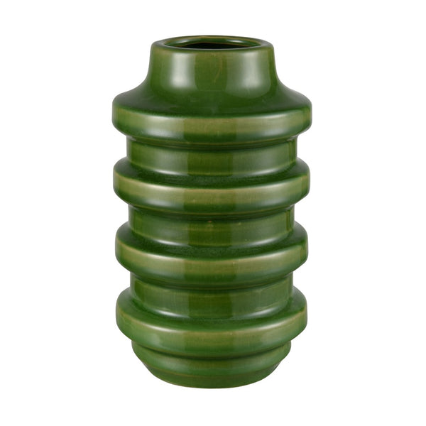 Atlas Bobby Earthenware Vase - Sculptural Green Charm for Unique Home Décor and Artful Display Tall AC11108-01
