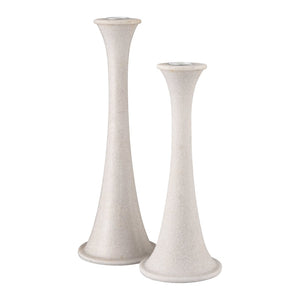 Atlas Bonnie Candleholder Set of 2 - Alabaster Taper Holders for Elegant Tabletop Decor & Styling AC11111-01S