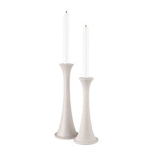 Atlas Bonnie Candleholder Set of 2 - Alabaster Taper Holders for Elegant Tabletop Decor & Styling AC11111-01S