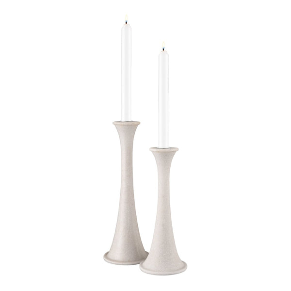 Atlas Bonnie Candleholder Set of 2 - Alabaster Taper Holders for Elegant Tabletop Decor & Styling AC11111-01S