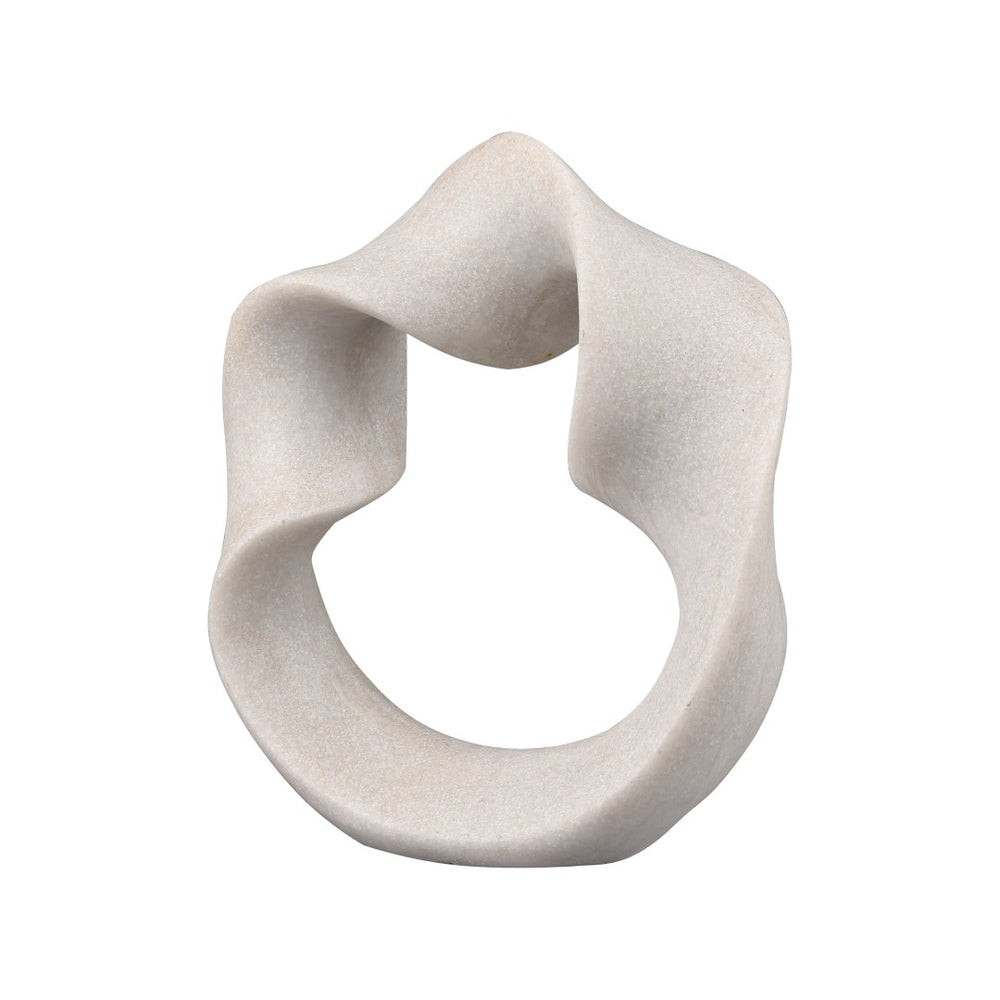 Atlas Bonnie Object - Sculptural Alabaster Accent with Twisting Resin Ribbon for Modern Interiors AC11112-01