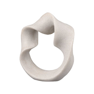 Atlas Bonnie Object - Sculptural Alabaster Accent with Twisting Resin Ribbon for Modern Interiors AC11112-01