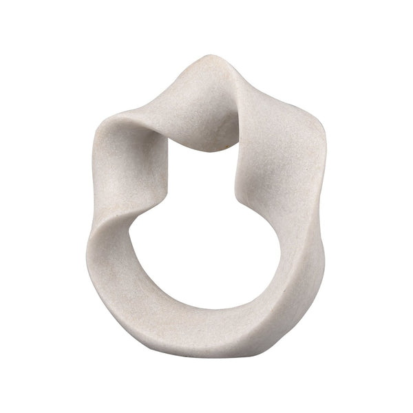 Atlas Bonnie Object - Sculptural Alabaster Accent with Twisting Resin Ribbon for Modern Interiors AC11112-01