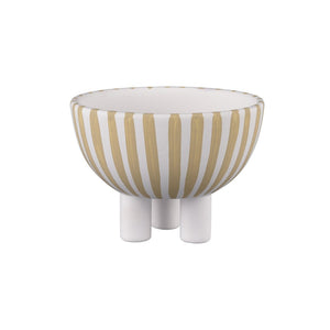 Atlas Booth Striped Bowl - Sculptural Earthenware Accent for Modern Home Decor and Decorative Display Small AC11113-01