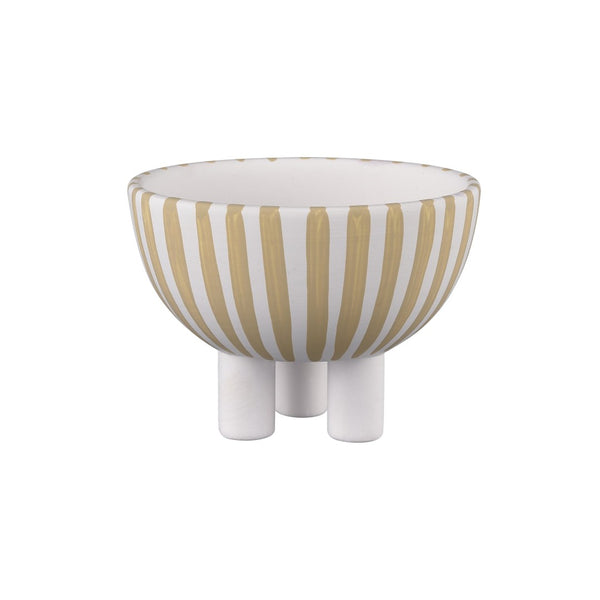 Atlas Booth Striped Bowl - Sculptural Earthenware Accent for Modern Home Decor and Decorative Display Small AC11113-01