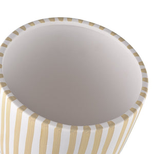 Atlas Booth Striped Vase - Modern Minimalist Earthenware Bowl for Decorative or Floral Arrangements 10.25"H AC11114-01