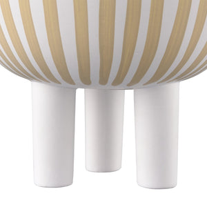 Atlas Booth Striped Vase - Modern Minimalist Earthenware Bowl for Decorative or Floral Arrangements 10.25"H AC11114-01