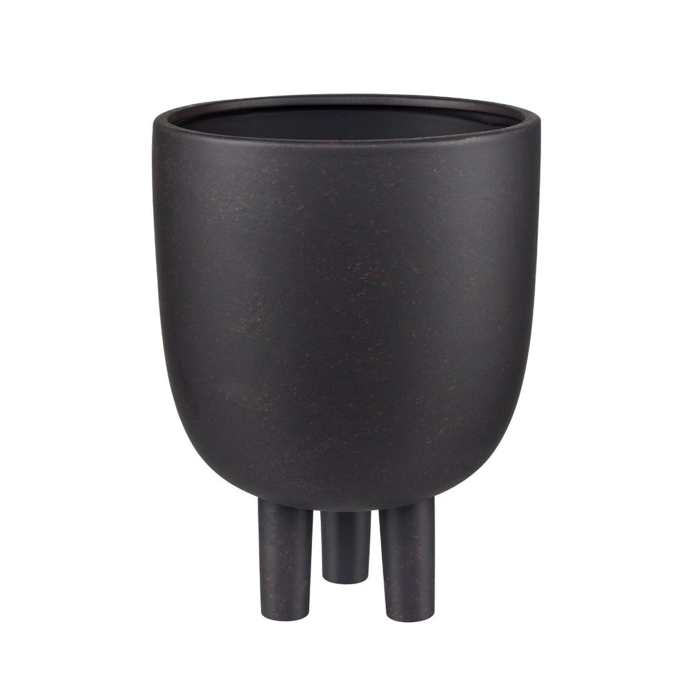 Atlas Booth Vase - Sculptural Matte Black Earthenware for Modern Decor, Perfect for Flowers & Accents AC11114-02