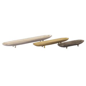 Atlas Bosco Tray Set – 3 Elegant Metal Trays in Bronze, Nickel, Brass for Stylish Home Decor and Organization AC11115-01S