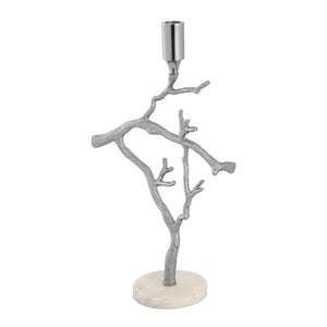 Atlas Branch Candleholder - Elegant Metal and Marble Accent for Minimalist and Rustic Home Décor, 21" Tall AC11121-01