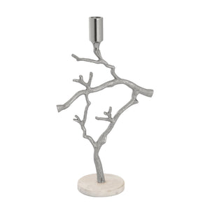 Atlas Branch Candleholder - Elegant Metal and Marble Accent for Minimalist and Rustic Home Décor, 21" Tall AC11121-01