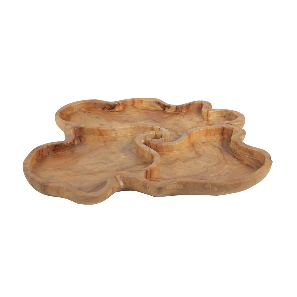 Atlas Brantley Bowl - Oversized Natural Wood Decorative Piece with Three Compartments for Stylish Organization AC11122-01