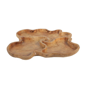 Atlas Brantley Bowl - Oversized Natural Wood Decorative Piece with Three Compartments for Stylish Organization AC11122-01