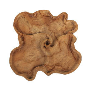 Atlas Brantley Bowl - Oversized Natural Wood Decorative Piece with Three Compartments for Stylish Organization AC11122-01