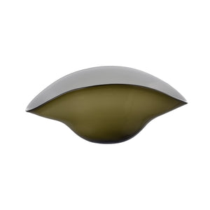 Atlas Braund Bowl - Hand-Blown Glass Olive Accent Piece with White Interior for Elegant Home Decor AC11125-01