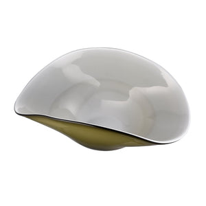 Atlas Braund Bowl - Hand-Blown Glass Olive Accent Piece with White Interior for Elegant Home Decor AC11125-01
