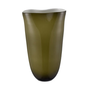Atlas Braund Vase - Olive Hand-Blown Glass Decor, Two-Tone Design for Modern & Rustic Home Accents AC11126-01