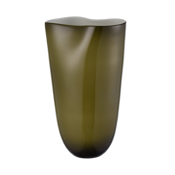 Atlas Braund Vase - Olive Hand-Blown Glass Decor, Two-Tone Design for Modern & Rustic Home Accents AC11126-01