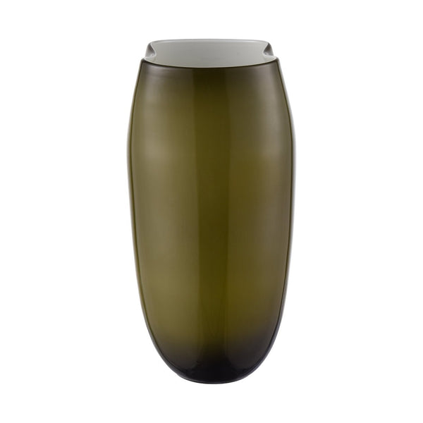 Atlas Braund Vase - Olive Hand-Blown Glass Decor, Two-Tone Design for Modern & Rustic Home Accents AC11126-01