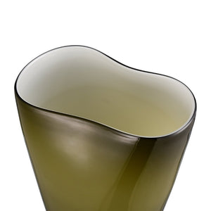 Atlas Braund Vase - Olive Hand-Blown Glass Decor, Two-Tone Design for Modern & Rustic Home Accents AC11126-01