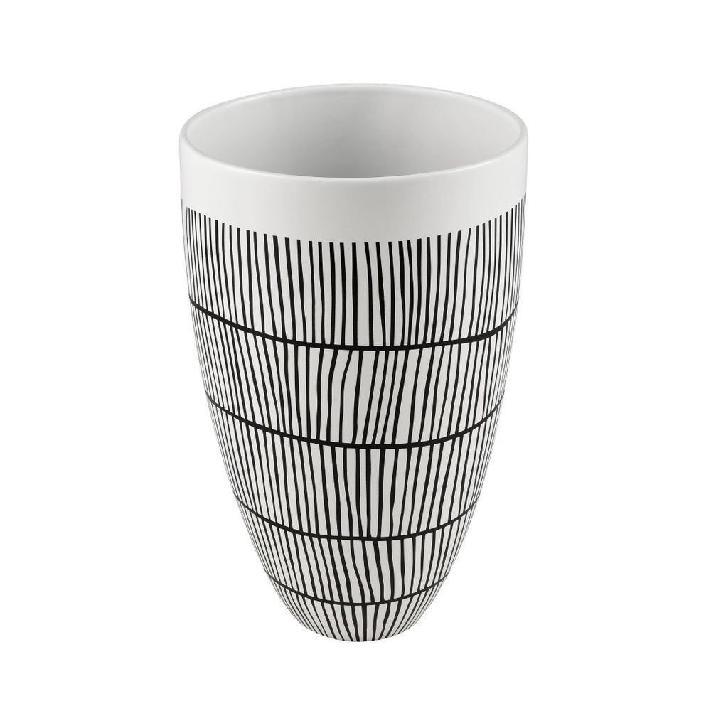 Atlas Brent Vase - Midcentury-Inspired Decorative Accent with Global Graphics for Modern Home Decor AC11130-01