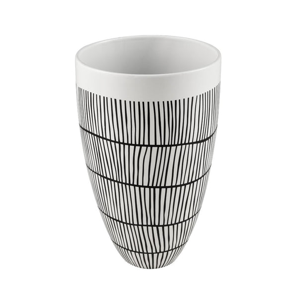Atlas Brent Vase - Midcentury-Inspired Decorative Accent with Global Graphics for Modern Home Decor AC11130-01