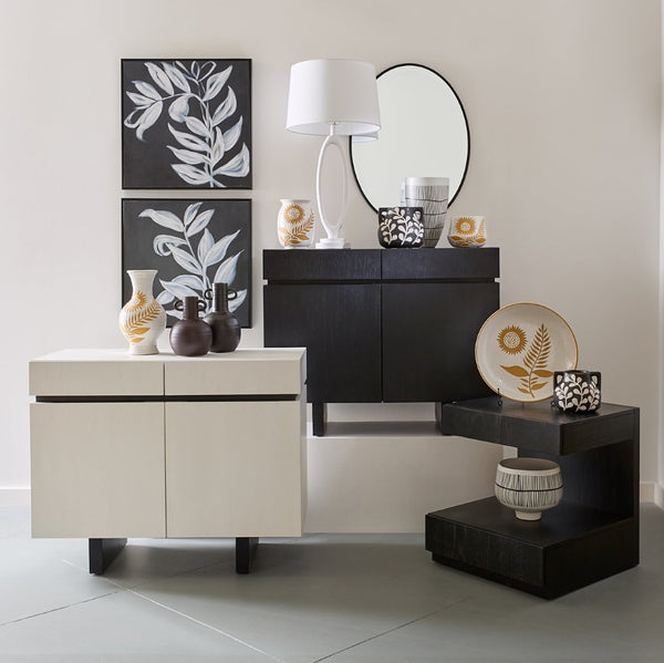 Atlas Brent Vase - Midcentury-Inspired Decorative Accent with Global Graphics for Modern Home Decor AC11130-01