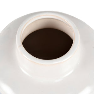 Atlas Brinson Vase - Artisanal Earthenware with Matte Terracotta & Glossy White for Charming Décor Short AC11133-01