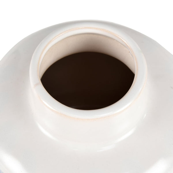 Atlas Brinson Vase - Artisanal Earthenware with Matte Terracotta & Glossy White for Charming Décor Short AC11133-01