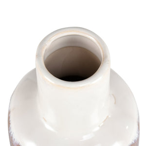 Atlas Brinson Vase - Artisanal Earthenware with Matte Terracotta & Glossy White for Charming Décor Tall AC11134-02