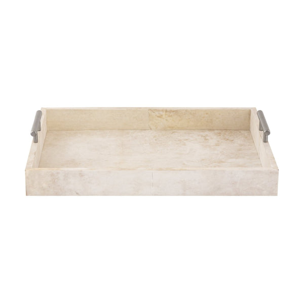 Atlas Burton Tray - Elegant Parchment Accent for Organized Living Rooms, Stylish Serving & Décor Solutions AC11143-01