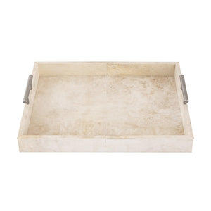 Atlas Burton Tray - Elegant Parchment Accent for Organized Living Rooms, Stylish Serving & Décor Solutions AC11143-01