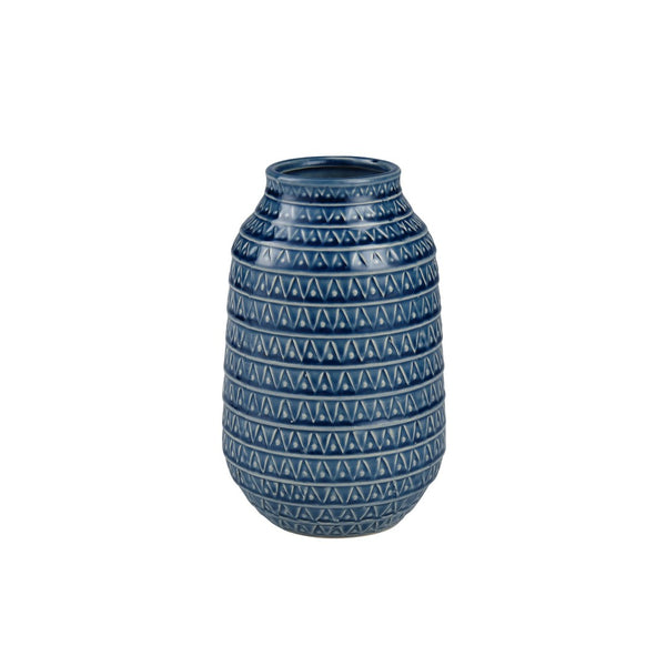 Atlas Camden Small Vase - Handcrafted Earthenware in Deep Blue, Perfect for Modern Decor & Floral Displays AC11153-01