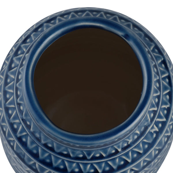 Atlas Camden Small Vase - Handcrafted Earthenware in Deep Blue, Perfect for Modern Decor & Floral Displays AC11153-01