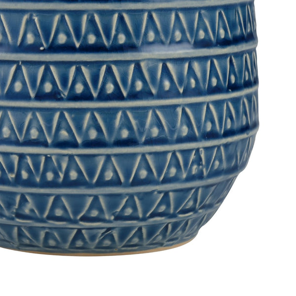 Atlas Camden Small Vase - Handcrafted Earthenware in Deep Blue, Perfect for Modern Decor & Floral Displays AC11153-01