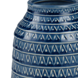 Atlas Camden Small Vase - Handcrafted Earthenware in Deep Blue, Perfect for Modern Decor & Floral Displays AC11153-01