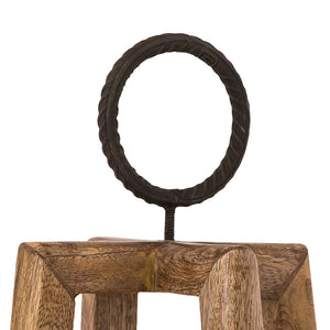 Atlas Carmel Lantern Set of 2 - Rustic Wooden Lanterns with Glass Hurricanes for Cozy Ambiance & Decor AC11157-01S