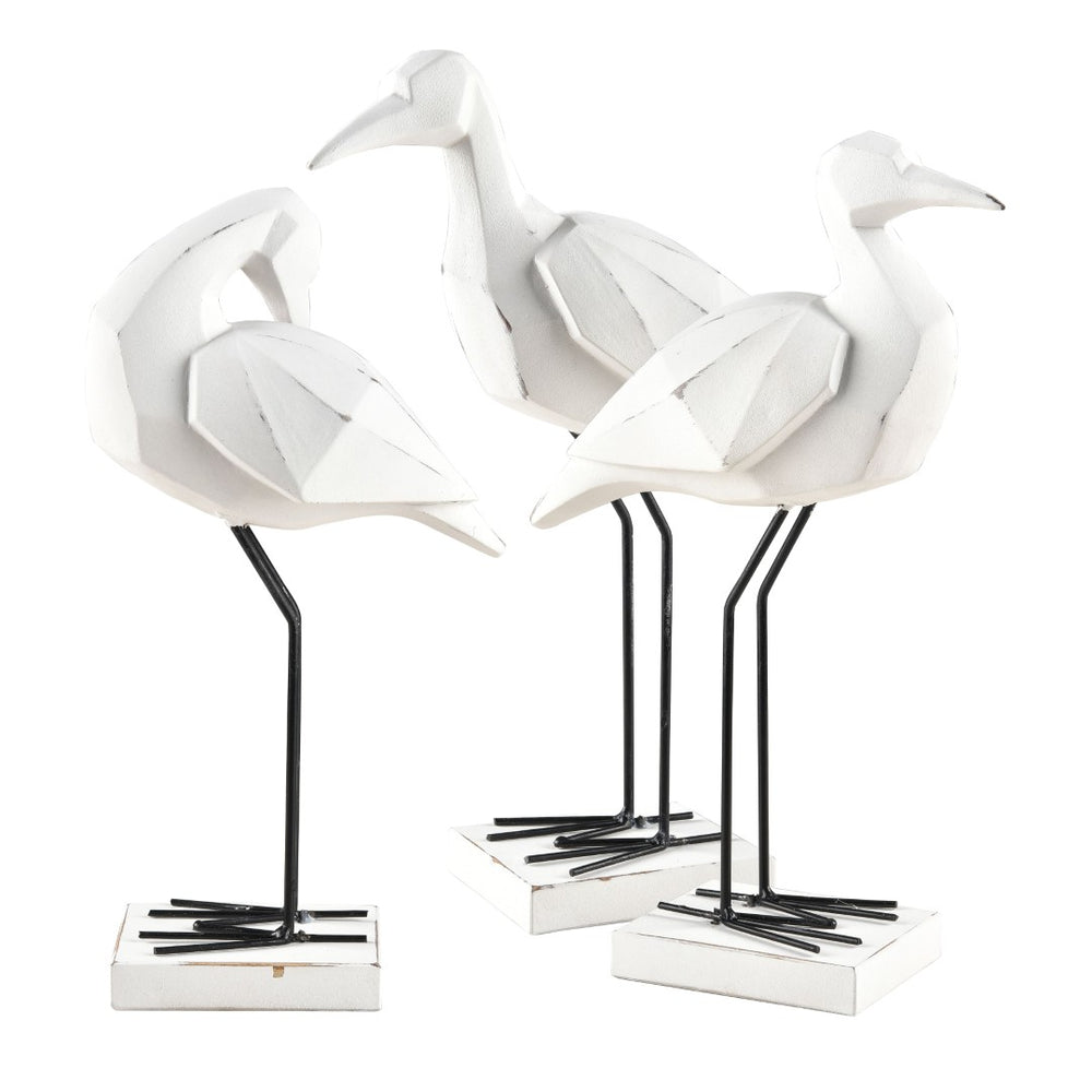 Atlas Carroll Bird Sculpture Set of 3 - Elegant Coastal Decor for Modern Interiors & Stylish Centerpieces AC11160-01S