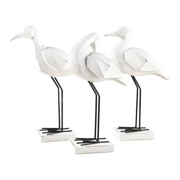 Atlas Carroll Bird Sculpture Set of 3 - Elegant Coastal Decor for Modern Interiors & Stylish Centerpieces AC11160-01S