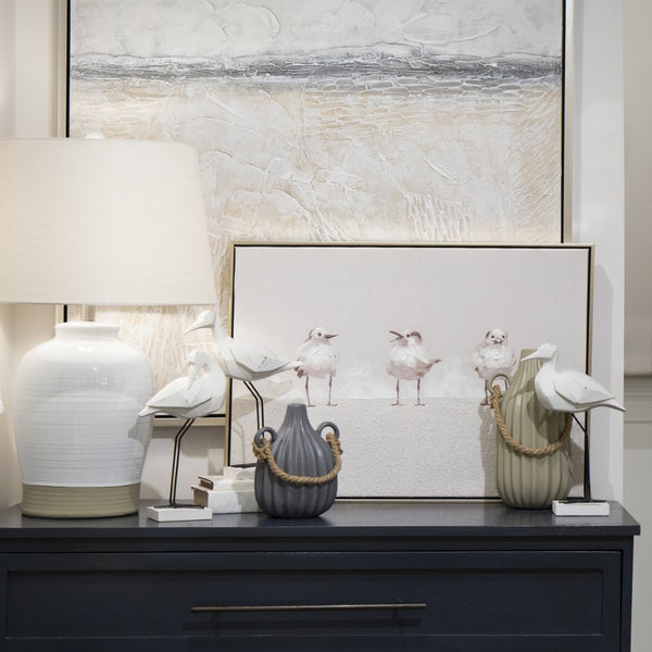 Atlas Carroll Bird Sculpture Set of 3 - Elegant Coastal Decor for Modern Interiors & Stylish Centerpieces AC11160-01S