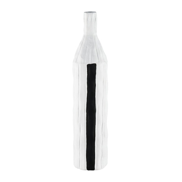 Atlas Carter Vase - Elegant Earthenware Decor for Modern Interiors, Perfect for Single-Stem Displays Striped Black AC11161-01
