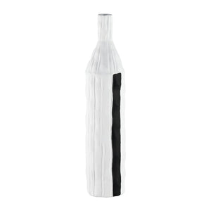 Atlas Carter Vase - Elegant Earthenware Decor for Modern Interiors, Perfect for Single-Stem Displays Striped Black AC11161-01