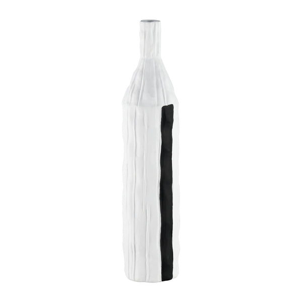Atlas Carter Vase - Elegant Earthenware Decor for Modern Interiors, Perfect for Single-Stem Displays Striped Black AC11161-01