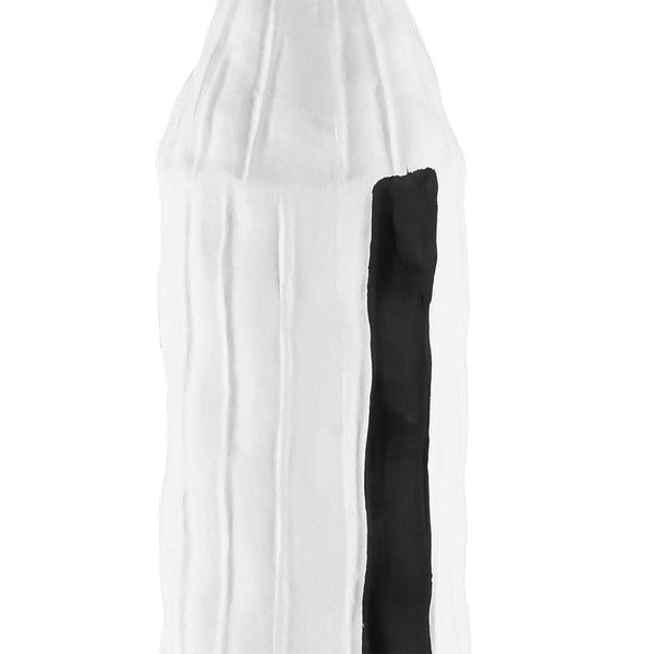 Atlas Carter Vase - Elegant Earthenware Decor for Modern Interiors, Perfect for Single-Stem Displays Striped Black AC11161-01