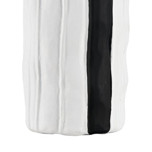 Atlas Carter Vase - Elegant Earthenware Decor for Modern Interiors, Perfect for Single-Stem Displays Striped Black AC11161-01
