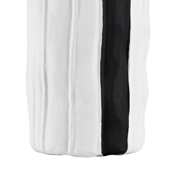 Atlas Carter Vase - Elegant Earthenware Decor for Modern Interiors, Perfect for Single-Stem Displays Striped Black AC11161-01